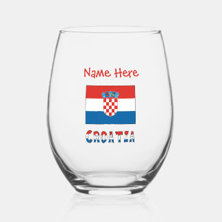 Personalized Croatia Flag Weinglas Ohne Stiel