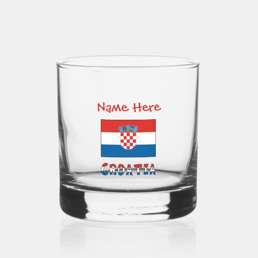 Personalized Croatia Flag  Whiskyglas (Vorderseite)