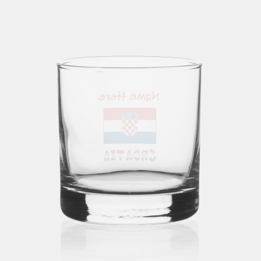 Personalized Croatia Flag  Whiskyglas (Rückseite)