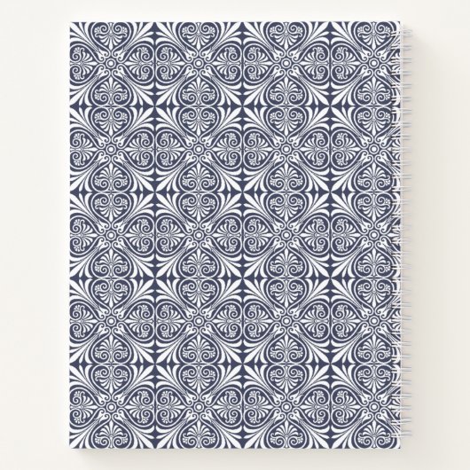 Personalized crown blue Floral Notebook Notizblock (Rückseite)