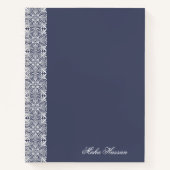 Personalized crown blue Floral Notebook Notizblock (Vorderseite)