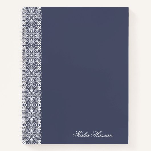 Personalized crown blue Floral Notebook   Notizblock (Vorderseite)