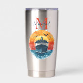 Personalized Cruise Ship Sunset Vacation  Thermobecher (Vorderseite)