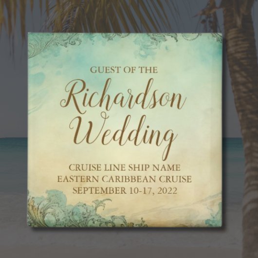 Personalized Cruise Wedding Guest Keepsake Magnet