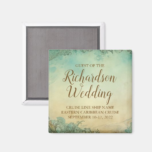 Personalized Cruise Wedding Guest Keepsake Magnet (Vorderseite/Rückseite)