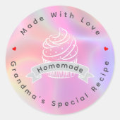 Personalized Cupcake Homemade Made With Love Runder Aufkleber (Vorderseite)