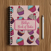 Personalized cupcake pattern recipe notizblock