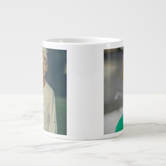 Personalized Custom 2 Photo Double Sided Jumbo-Tasse (Vorderseite)