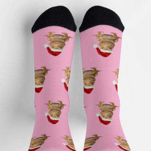 Personalized Custom Bearded Dragon Christmas Socken (Oben)