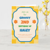 Personalized Custom Birthday Invitation for Kids  Karte (Gelbe Blume)