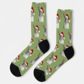 Personalized Custom Bunny Christmas Socken (Linkes Detail)