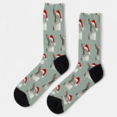 Personalized Custom Bunny Christmas Socken (Linkes Detail)