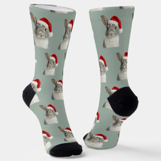Personalized Custom Bunny Christmas Socken (Gewinkelt)