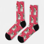 Personalized Custom Bunny Christmas  Socken (Linkes Detail)