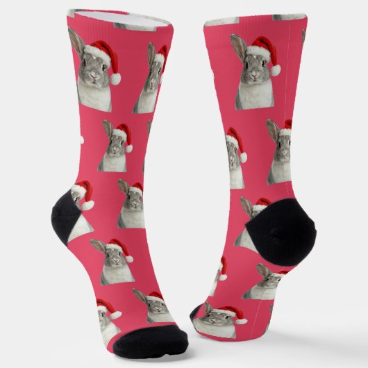 Personalized Custom Bunny Christmas  Socken (Gewinkelt)
