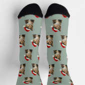 Personalized Custom Calico Kitty Cat Christmas Socken (Oben)