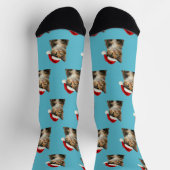 Personalized Custom Calico Kitty Cat Christmas  Socken (Oben)