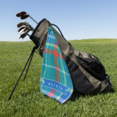 Personalized Custom Classic Blue Plaid Preppy Golfhandtuch (Gras)