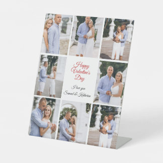 Personalized Custom Couple 6 Photo Valentine’s Day Sockelschild