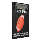 Personalized Custom Football Coach From The Team Mini Klemmbrett (Schrägansicht)