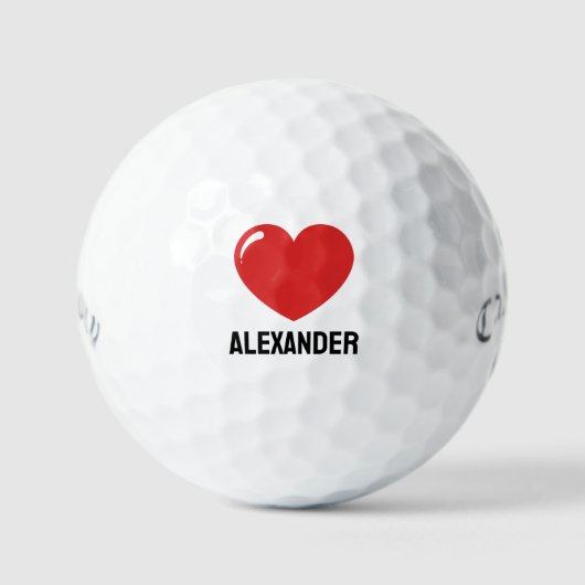 Personalized Custom Golfer Callaway Heart Golfball (Vorderseite)