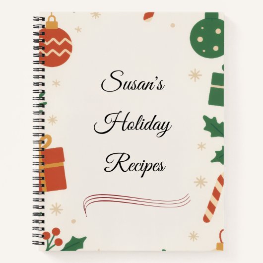 Personalized Custom Holiday Recipe Book Gift Notizblock (Vorderseite)