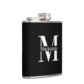 Personalized Custom Made Monogrammed Black Flachmann (Rechts)