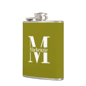 Personalized Custom Made Monogrammed Green Flachmann (Links)