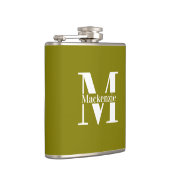 Personalized Custom Made Monogrammed Green Flachmann (Rechts)