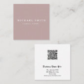 Personalized Custom Minimalist Modern QR Code Logo Quadratische Visitenkarte (Vorne/Hinten)