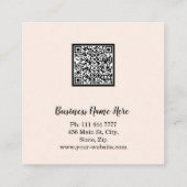 Personalized Custom Minimalist Modern QR Code Logo Quadratische Visitenkarte (Rückseite)