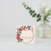 Personalized Custom Minimalist Modern QR Code Logo Quadratische Visitenkarte (Stehend Vorderseite)