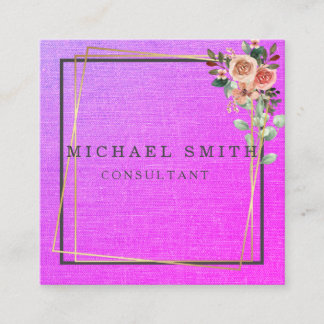 Personalized Custom Minimalist Modern QR Code Logo Quadratische Visitenkarte