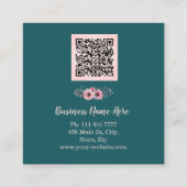 Personalized Custom Minimalist Modern QR Code Logo Quadratische Visitenkarte (Rückseite)