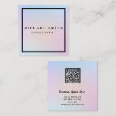 Personalized Custom Minimalist Modern QR Code Logo Quadratische Visitenkarte (Vorne/Hinten)