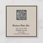 Personalized Custom Minimalist Modern QR Code Logo Quadratische Visitenkarte (Rückseite)