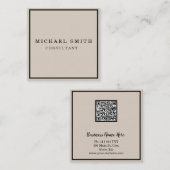 Personalized Custom Minimalist Modern QR Code Logo Quadratische Visitenkarte (Vorne/Hinten)
