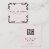 Personalized Custom Minimalist Modern QR Code Logo Quadratische Visitenkarte (Vorne/Hinten)