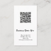Personalized Custom Minimalist Modern QR Code Logo Visitenkarte (Rückseite)