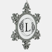 Personalized Custom Monogram Gift Schneeflocken Zinn-Ornament (Links)