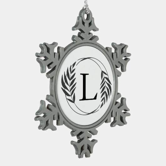 Personalized Custom Monogram Gift Schneeflocken Zinn-Ornament (Links)