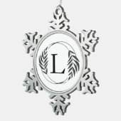 Personalized Custom Monogram Gift Schneeflocken Zinn-Ornament (Rechts)