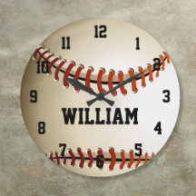 Personalized Custom Name Baseball Large Clock