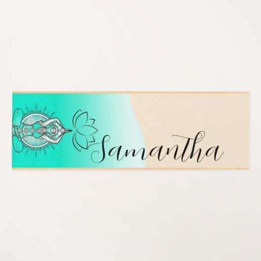 Personalized Custom Name boho meditation Yogamatte (Vorderseite (Horizontal))