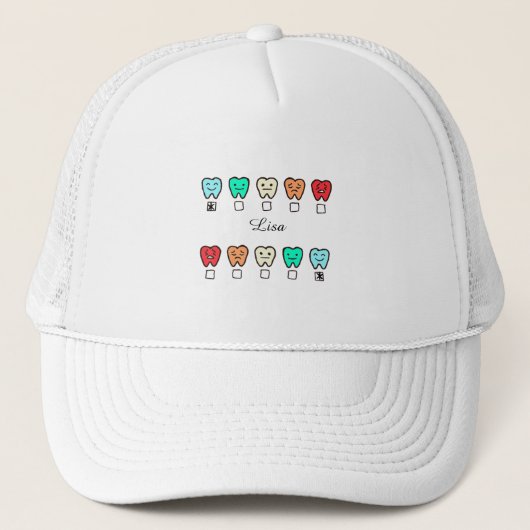 Personalized- Custom Name Cute Dental Cap Truckerkappe (Vorderseite)
