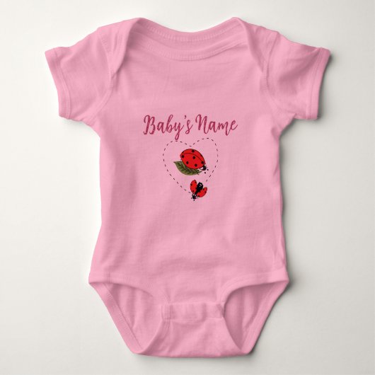 Personalized/Custom Name Ladybug Pink Baby Baby Strampler (Vorderseite)