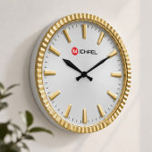 Personalized Custom Name & Monogram Silver Gold Große Wanduhr