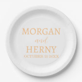 Personalized Custom Name Stylish Minimal Wedding Pappteller (Vorderseite)