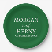 Personalized Custom Name Stylish Minimal Wedding Pappteller (Vorderseite)