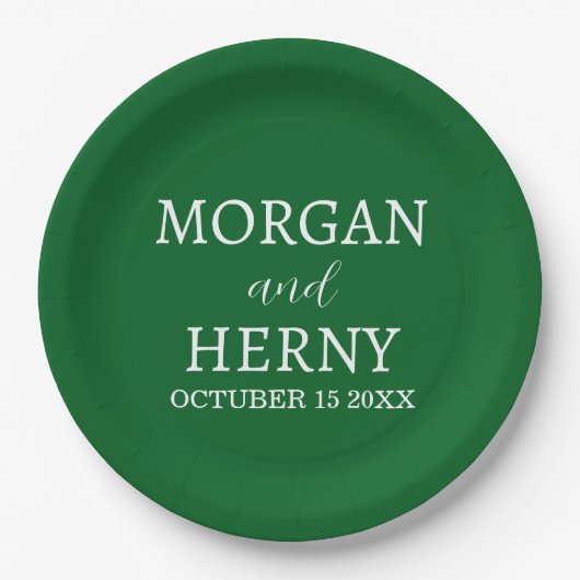 Personalized Custom Name Stylish Minimal Wedding Pappteller (Vorderseite)